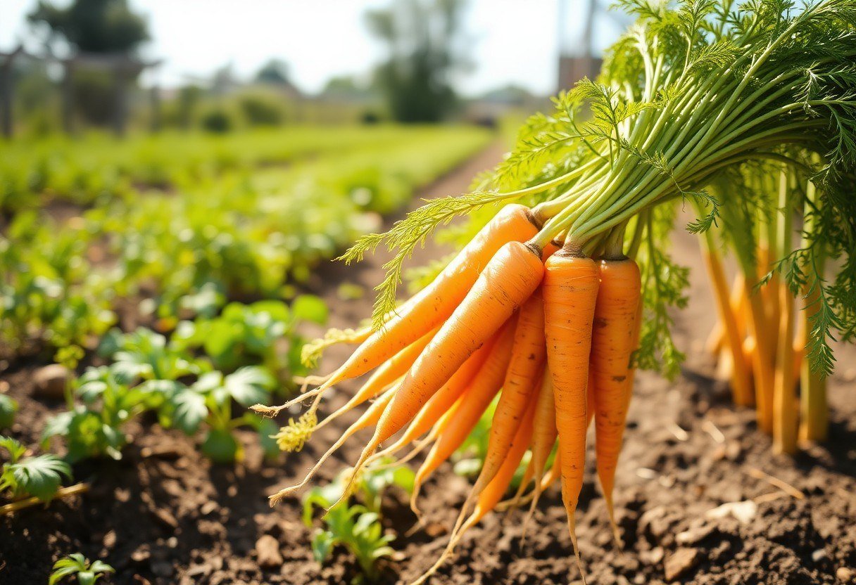 Harvesting carrots