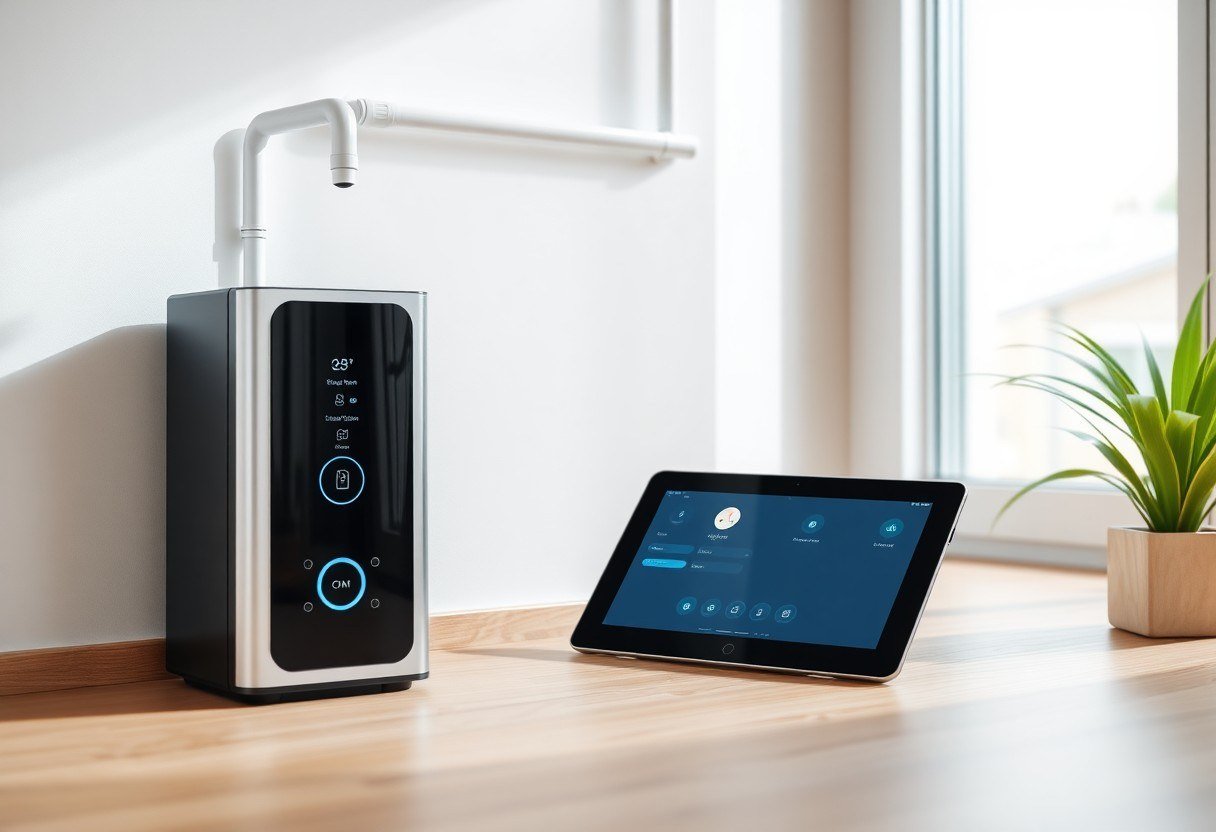 Smart home system with leak detection and alert on a tablet