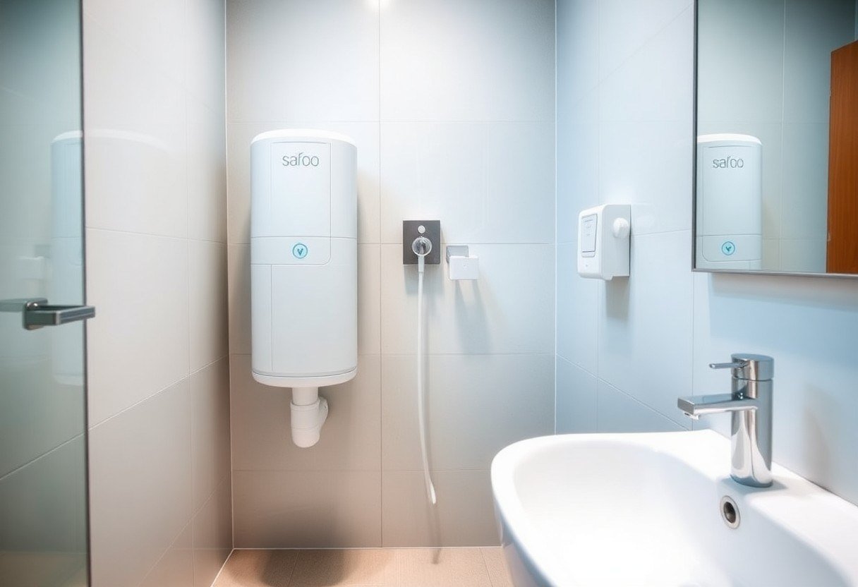 Water efficiency devices in hotel bathrooms