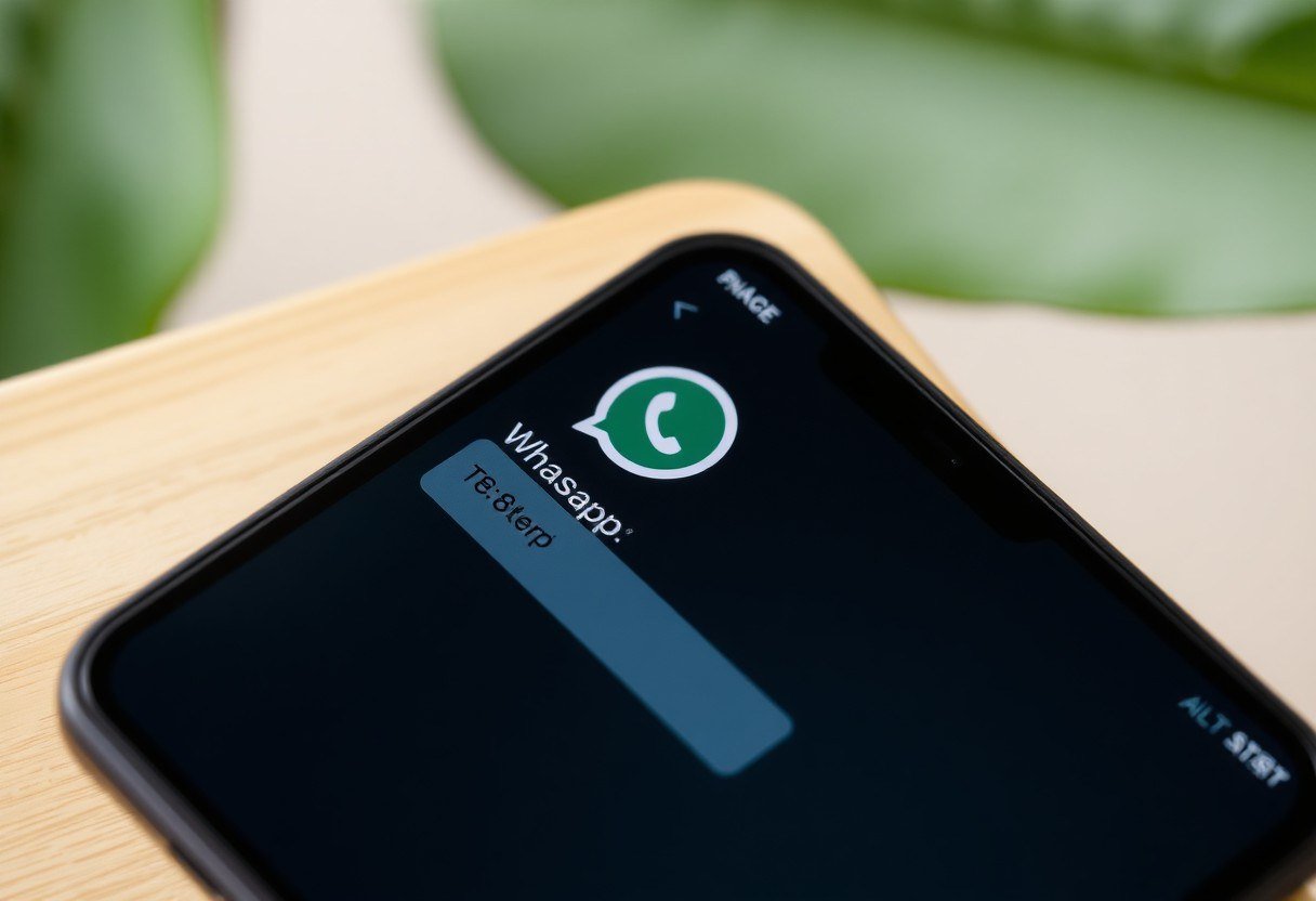 شاشة هاتف ذكي تعرض إشعار إنذار من واتساب ورسالة نصية