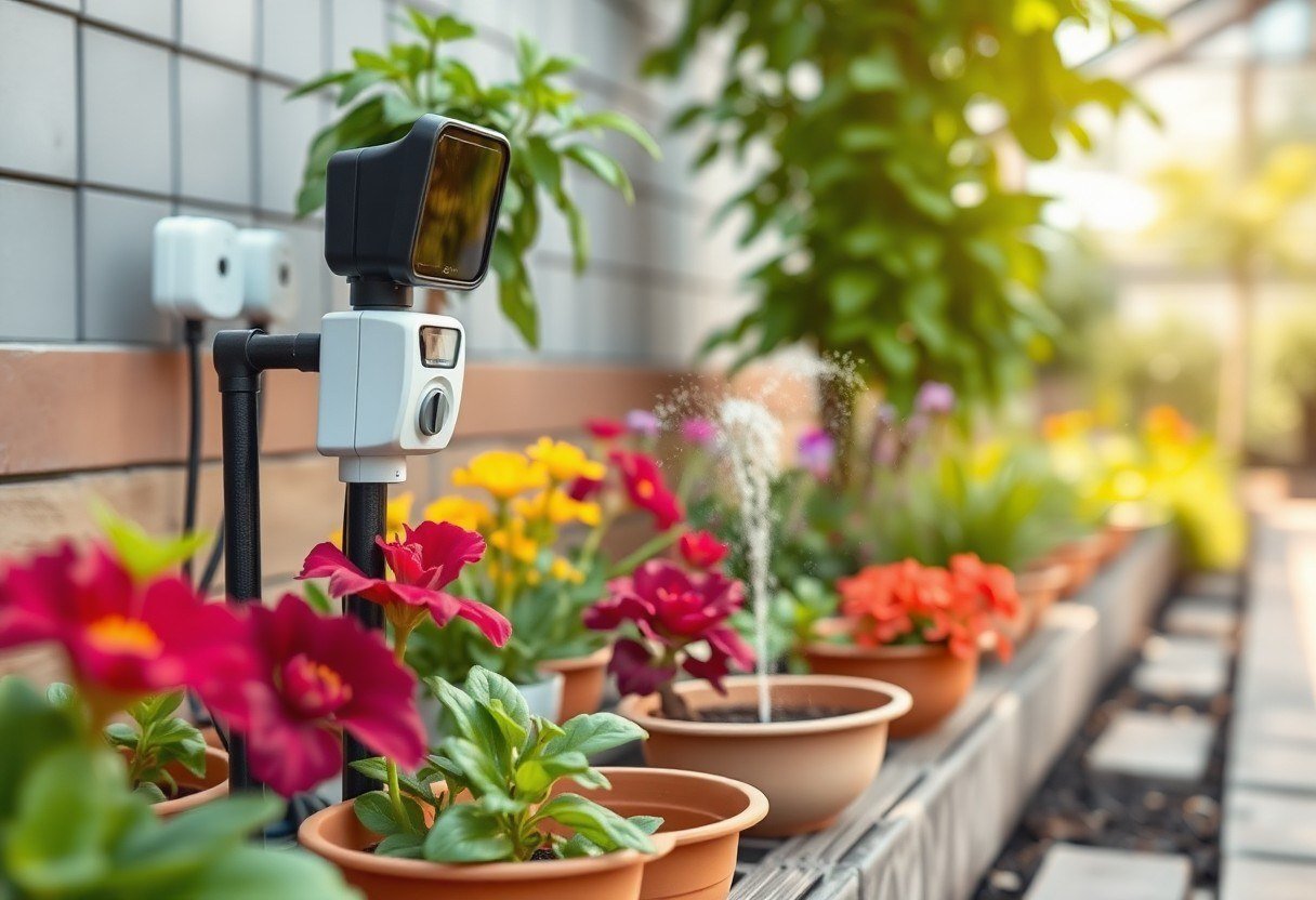 Smart garden with sensors and an automated irrigation system