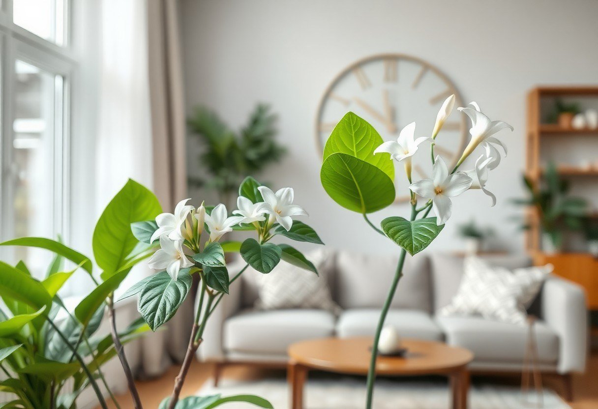 Green plants in a living room