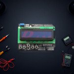 درع آردوينو شاشة LCD مقاس 2x16 مع لوحة مفاتيح