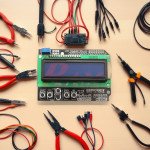 درع آردوينو شاشة LCD مقاس 2x16 مع لوحة مفاتيح