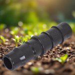16mm Straight Connector for Irrigation – Black (10 Pieces) Turkish Import