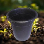 18cm Black Planter No Plate