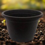 33cm Black Planter No Plate