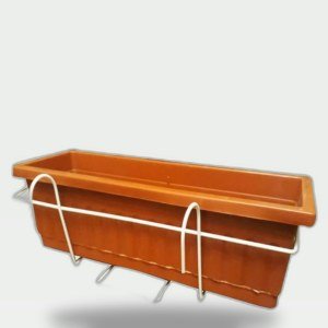 Rectangular Planter 40x20 cm with Metal Stand