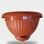 Half-Round Wall-Mounted Planter 35 cm with Saucer (Terracotta)