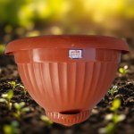 Half-Round Wall-Mounted Planter 35 cm with Saucer (Terracotta)