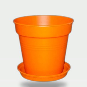 11cm Self-Watering Plastic Pot with Tray (Lens Shape)