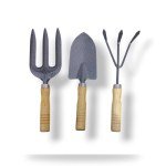 Garden Hand Tool Set – 3 Pcs – Durable Metal with Wooden Handle