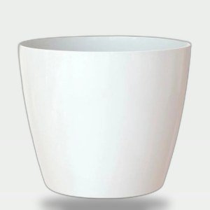 Round Planter 30 cm Snow White with Tray