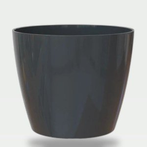 Round Royal Planter "Compass" with Tray - 30 cm Black
