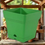 18cm Square Planter - Green