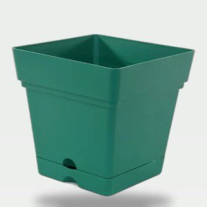 18cm Square Planter - Olive Green