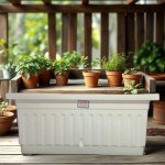 White Self-Watering Planter 40x20cm