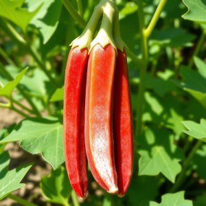بذور البامية الحمراء الطويلة (Red Long Okra Seeds)