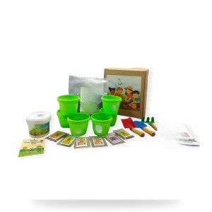 Kids Gardening Tool Kit with Pots, Seeds, and Soil (15 Pieces)