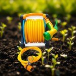 Professional Water Hose with Reel & Stand 25m